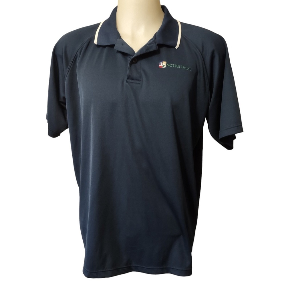 Charles River Apparel Shirt Men's XXL Blue Polo Contrasting Trim 25 Notre Dame